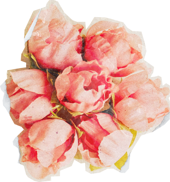 Vintage Feminine Romantic Rose Flowers Cutout